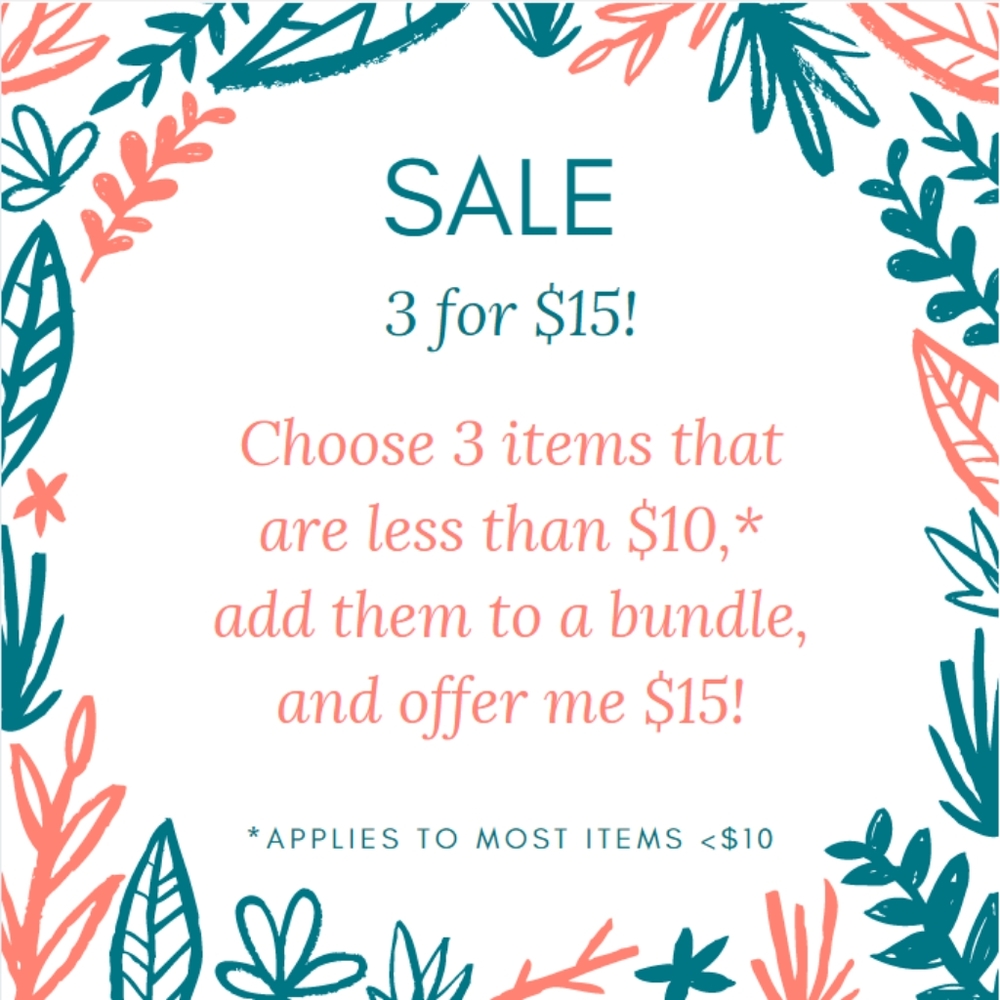 SALE 3 for $15!
